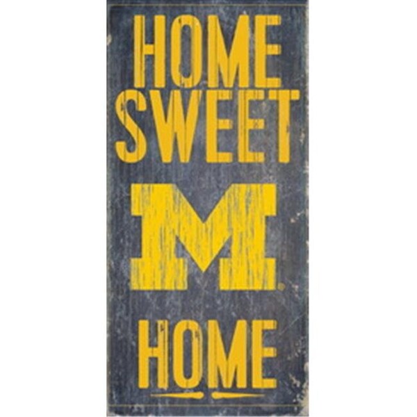 Fan Creations Michigan Wolverines Wood Sign - Home Sweet Home 6"x12" 7846004811 - main